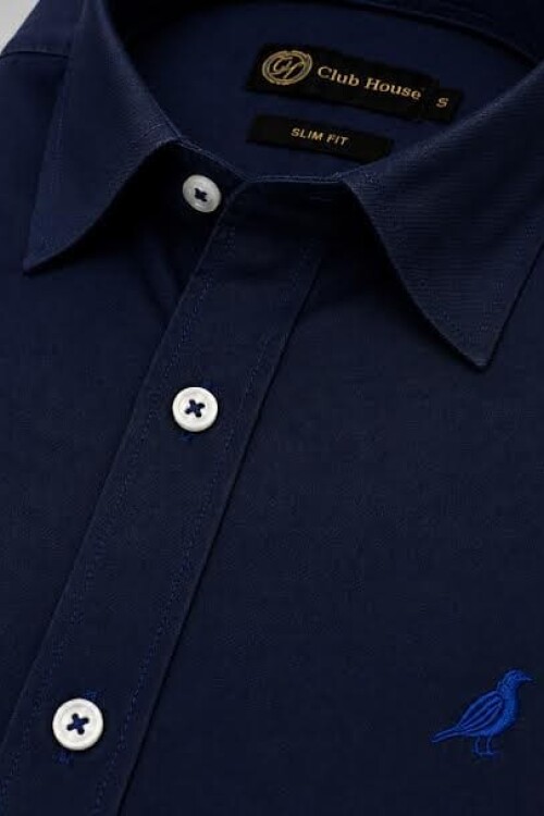 Camisa Cotton Twill Slim Fit Navy