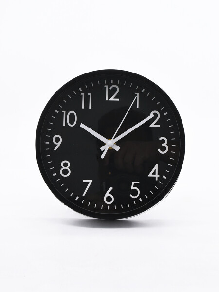 RELOJ PARED BASIC NEGRO