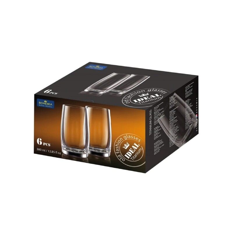 SET 6 VASO T.LARGO F.GRUESO 380ML IDEAL-BOHEMIA SET 6 VASO T.LARGO F.GRUESO 380ML IDEAL-BOHEMIA