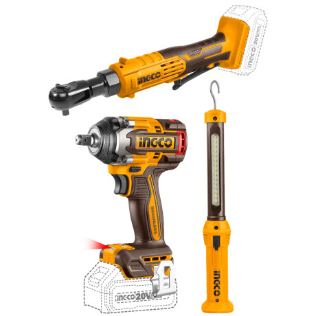 Set de Llave de Impacto + Cricket a Batería + Linterna + Accesorios Ingco COSLI240461 Set de Llave de Impacto + Cricket a Batería + Linterna + Accesorios Ingco COSLI240461