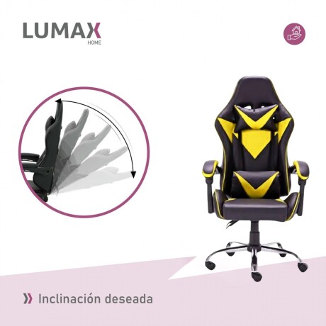 Silla Gamer Lumax Modelo ROM Negro/Amarillo