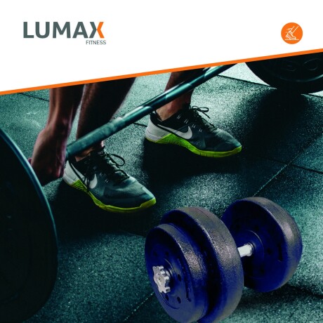Kit 2 mancuernas + barra recta 150cm + 40 kg 2x10Kg 2x5Kg 4x2.5Kg
