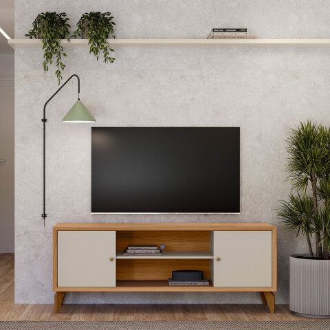 LINEA- RACK PORTO PARA TV 70" NATURE OFF WHITE LINEA- RACK PORTO PARA TV 70" NATURE OFF WHITE