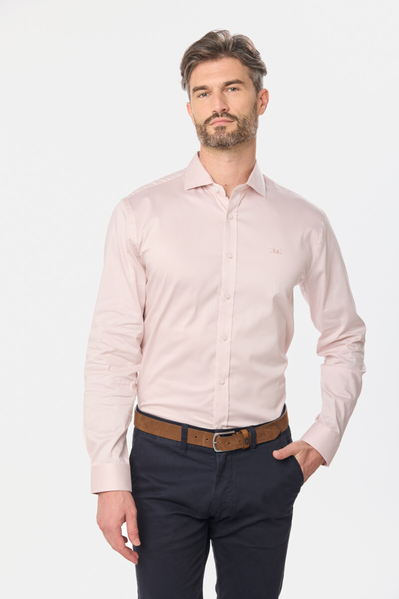 CAMISA DE VESTIR CON SPANDEX - Rosa 