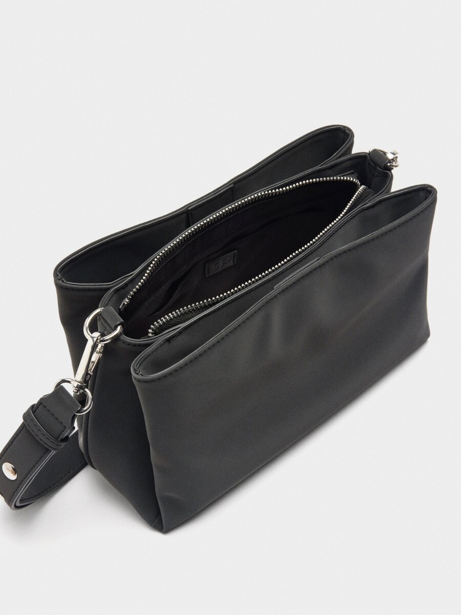 Bolso De Hombro Con Textura Suave negro