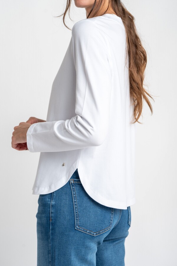Remera Algodón Elastano Blanco