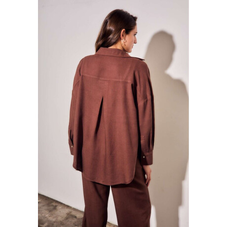 Camisa Lino Chocolate
