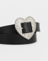 Cinturones y Fajas Boho Cinturón Hebilla Corazón - Negro