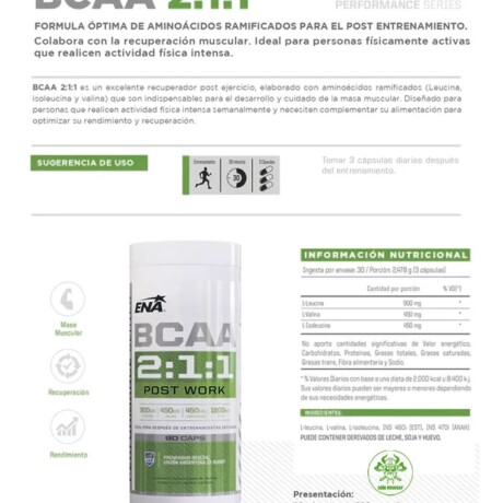 ¡OFERTA IMPERDIBLE! BCAA 2:1:1 90ct ENA ¡OFERTA IMPERDIBLE! BCAA 2:1:1 90ct ENA