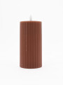 VELA LED PARAFINA LISTRADA MARRON