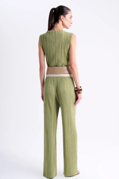 Pantalon plissado Marlene Verde