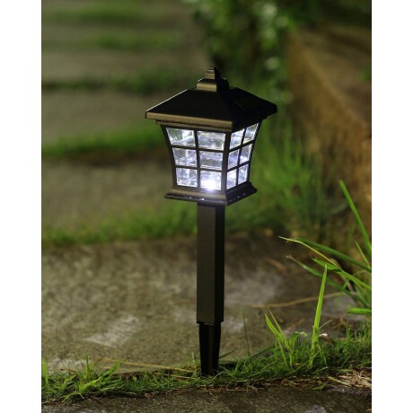 Pincho luz LED solar con estaca para jardín diseño Antique 35cm Negro