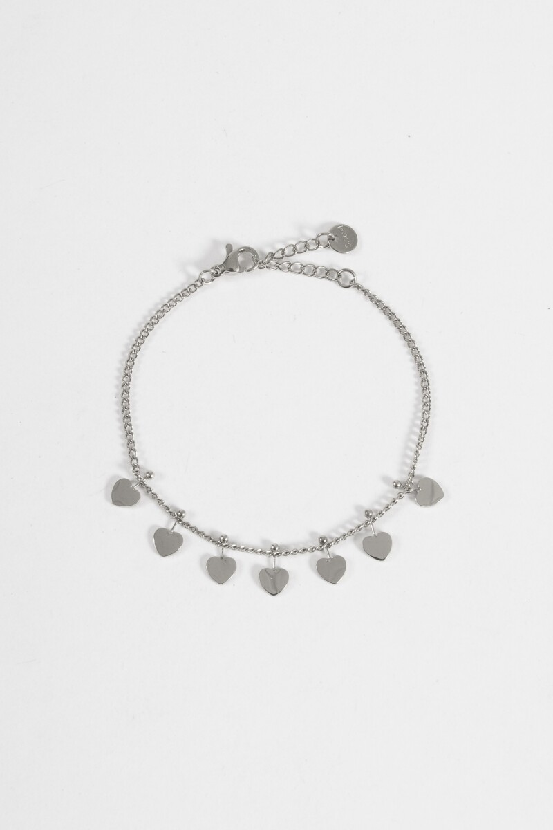 Pulsera dije cora acero plateado
