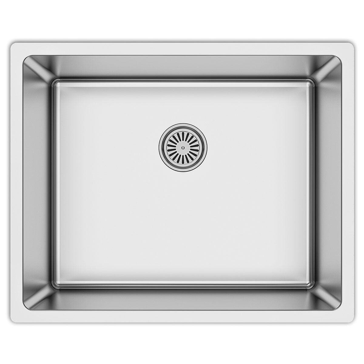 Pileta Simple R15 1.20Mm C/desague Y Valvula Satin Brushed 