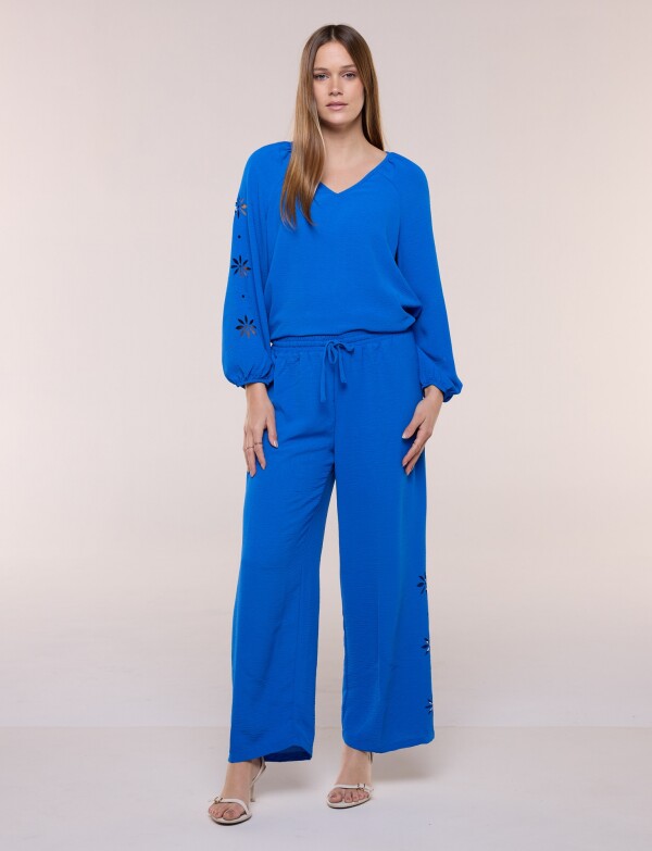 Pantalon Fluído Con Lateral Calado ROYAL