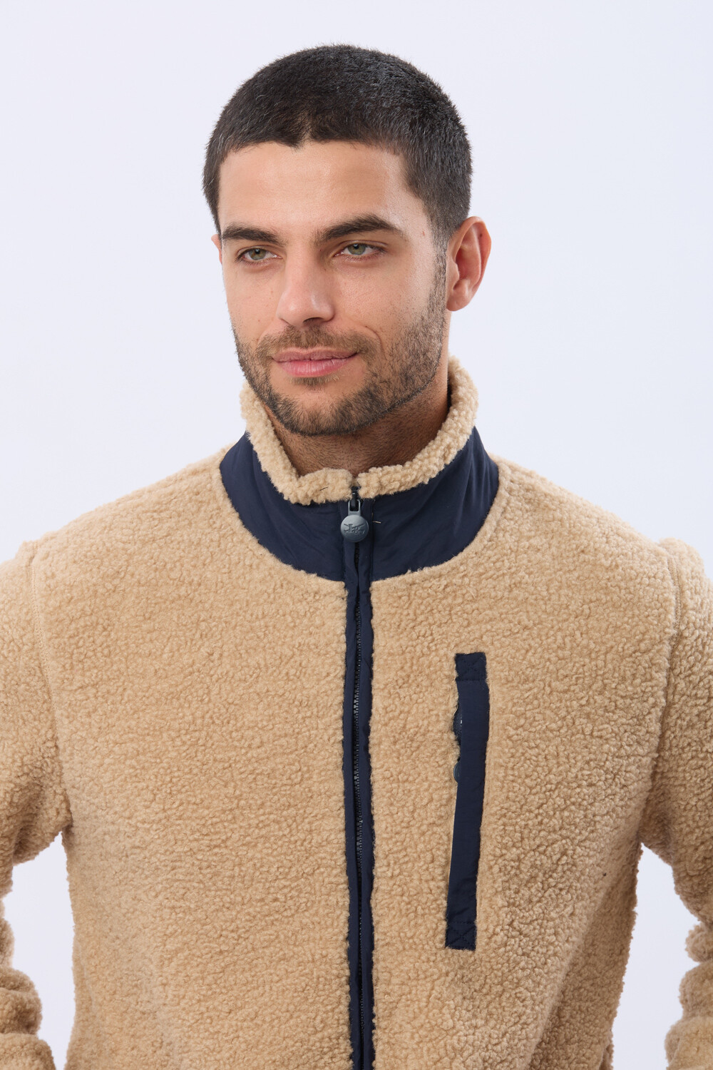 CAMPERA DE CORDERITO y POLAR Beige