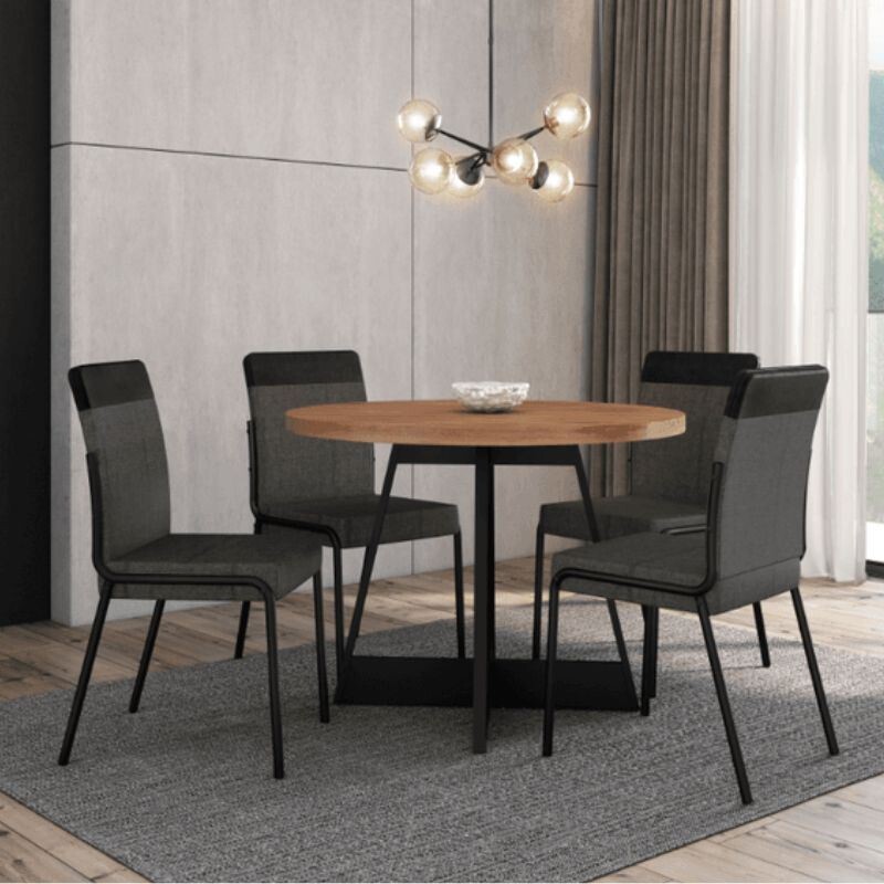 JGO DE COMEDOR CARRARO + 4 SILLAS LINO/GRAFITO JGO DE COMEDOR CARRARO + 4 SILLAS LINO/GRAFITO