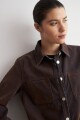 Sobrecamisa de jean simil terciopelo chocolate