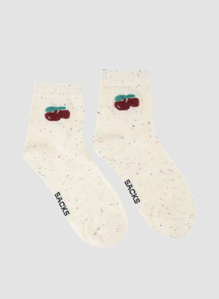 Medias de dama cherry Blanco