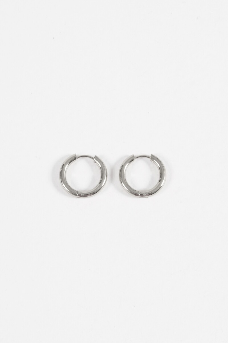 Aros acero cuadrado plateado