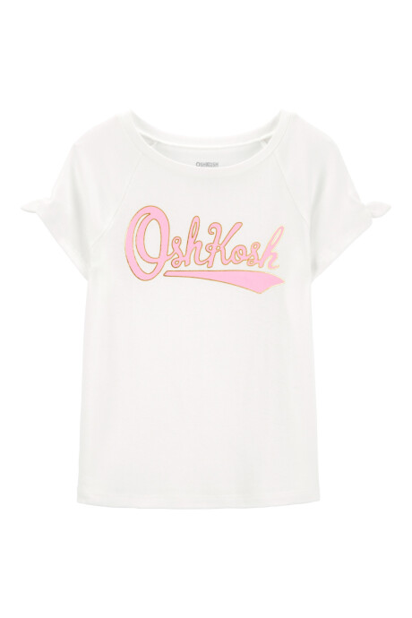 Remera de algodón, con lazos y logo Sin color