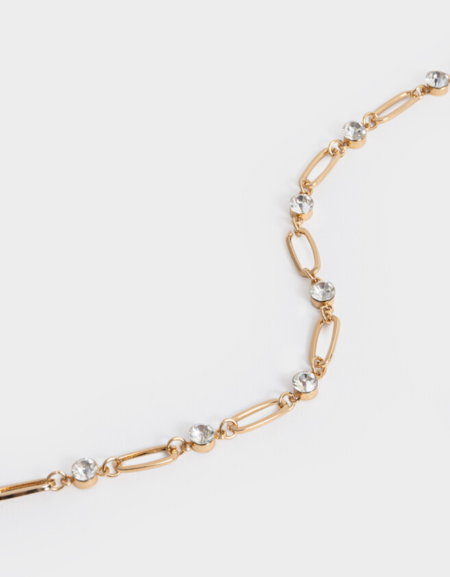 Collares Cortos Bañada en Oro Collar Corto Eslabones Bañado En Oro - Dorado