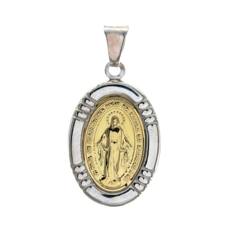 Medalla religiosa de plata 925 y double en oro 18 ktes, MILAGROSA Medalla religiosa de plata 925 y double en oro 18 ktes, MILAGROSA