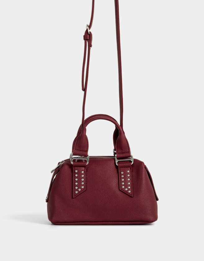 Bowling Noche Cartera Bowling Con Tachas - Rojo Burdeaux