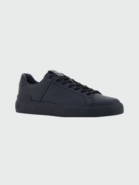 Balmain - Championes de cuero acordonados - B-Court Negro