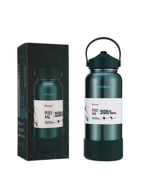 Botella Térmica con Pico 950mL. Verde Metalizado