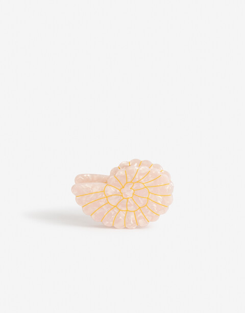 Broche Acrilico Broche Caracol Marino - Rosa Claro