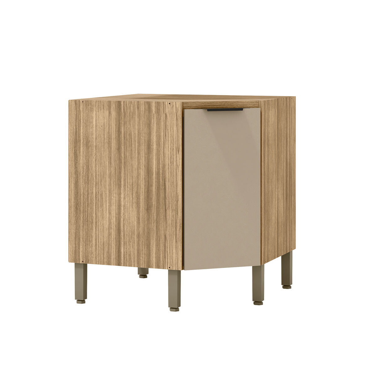 MUEBLE INFERIOR ESQUINERO SIN TAPA PARA COCINA UNA PUERTAS SERIE VIV ALUMINIO KITS PARANA - GAMAS DE BEIGE 