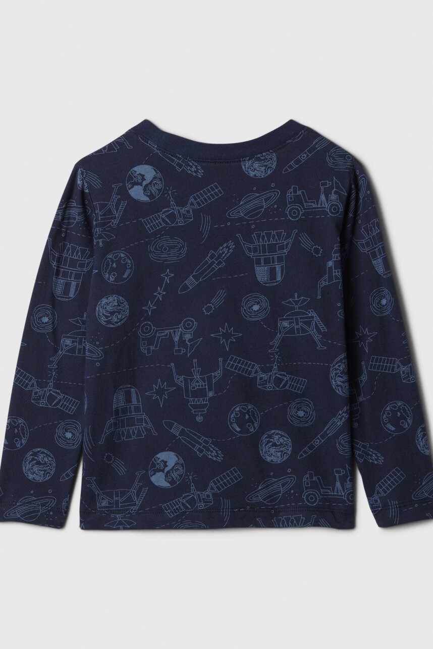 Remera Grafico Manga Larga Toddler Niño Tapestry Navy