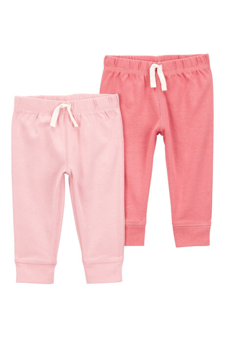 Pack dos pantalones de algodón, rosados Sin color