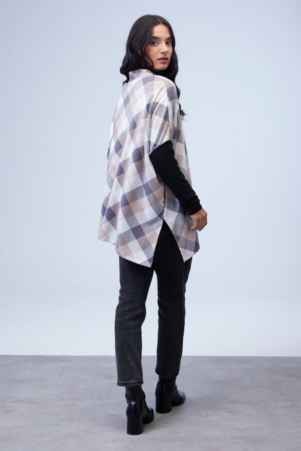 Cardigan Oversized Zip MULTI/BEIGE