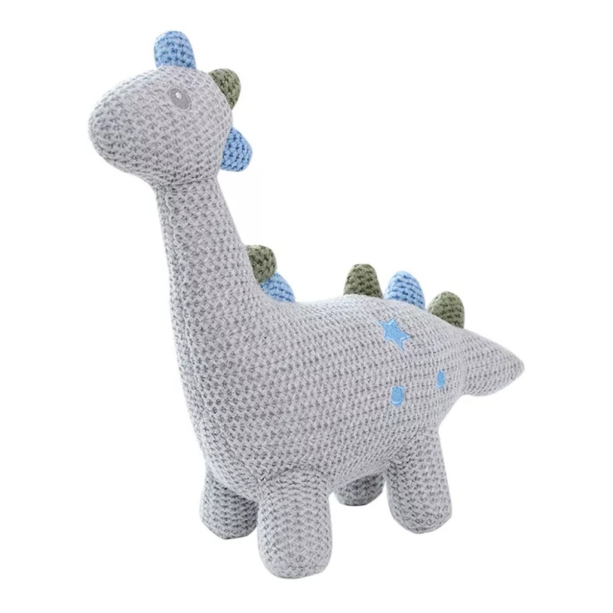Peluches de Animales Tejidos Crochet c/ Cascabel Bebés Niños - Dinosaurio 