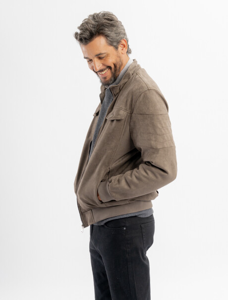 Campera suede Milan gris