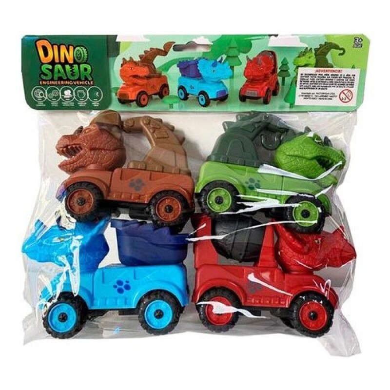 Set de 4 camiones Dino Trucks a fricción Set de 4 camiones Dino Trucks a fricción