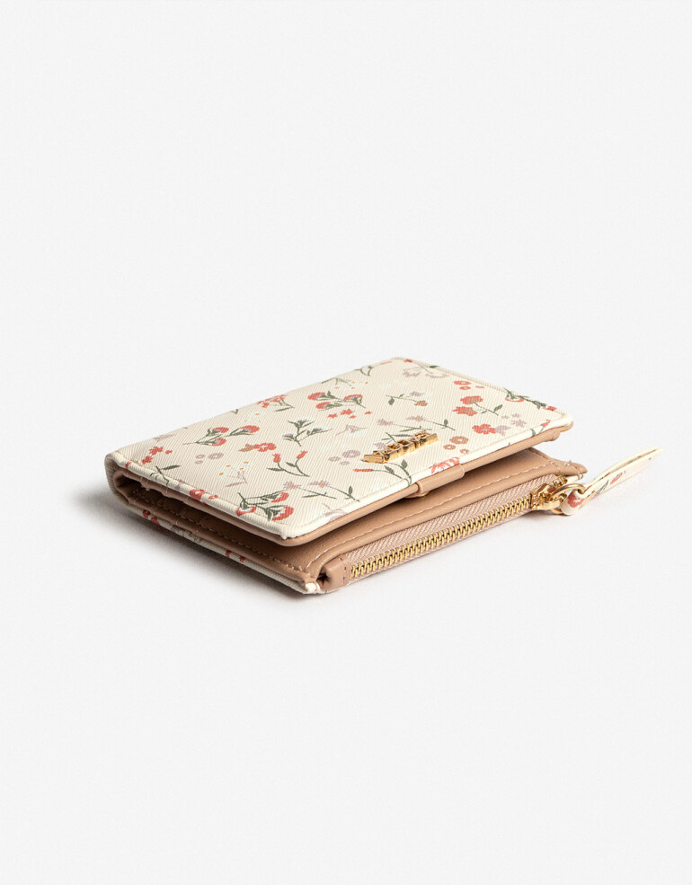 Billetera Billetera Con Solapa - Estampado Flores