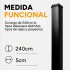 Poste Para Reja Modular Cerco Seguridad Hierro 2,40 Metros Color Negro