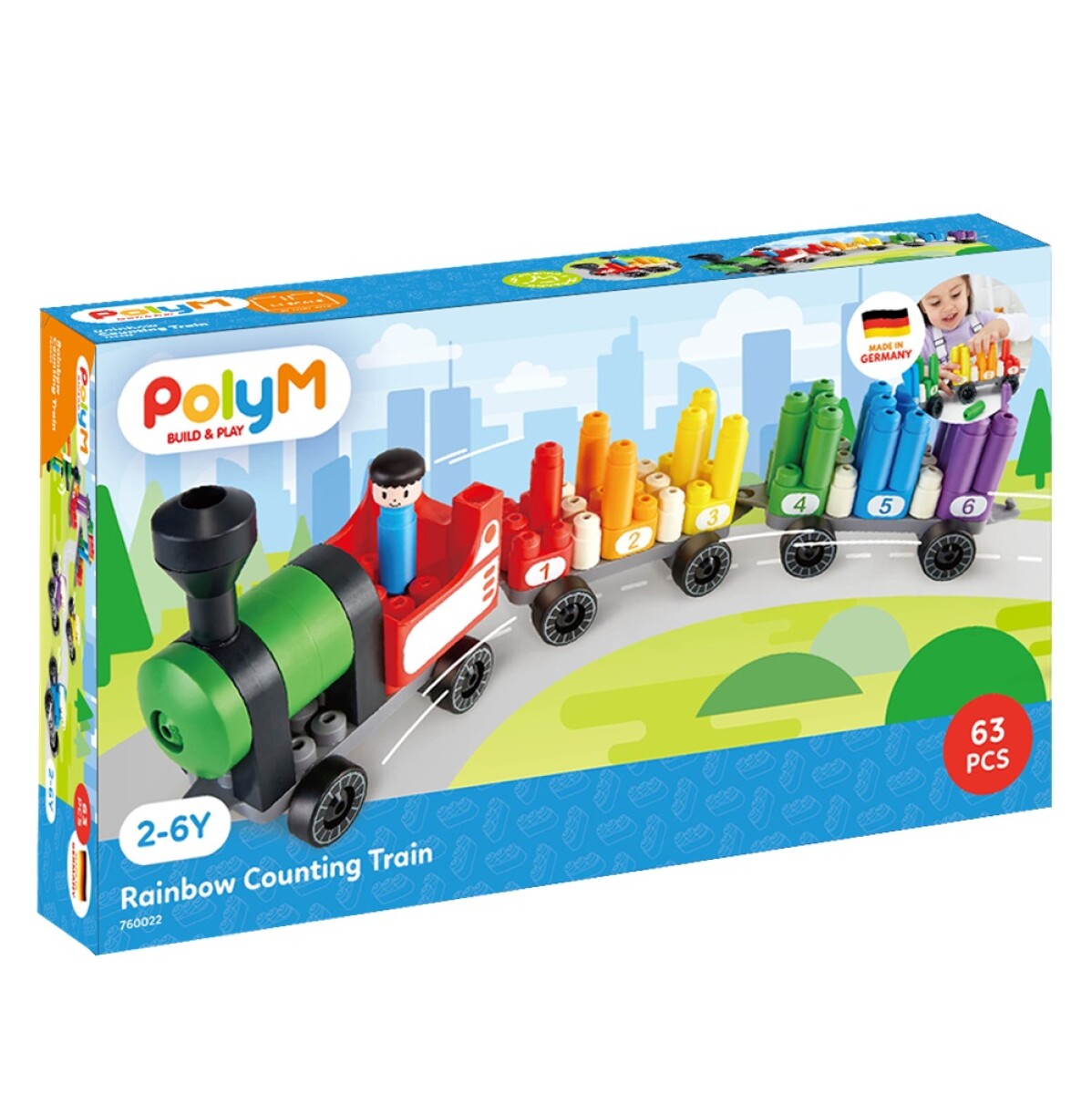 Juego Construcción Tren Arcoiris Polym 