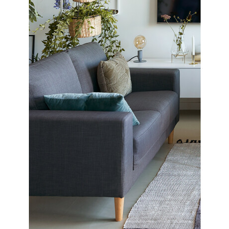Sofa Egense 2 Cuerpos Tela Gris Oscuro