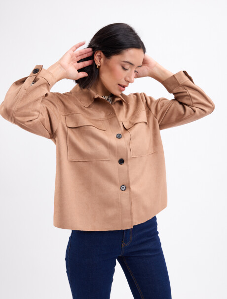 Chaqueta suede beige