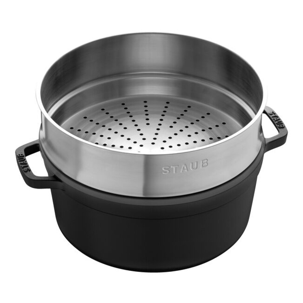 STAUB COCOTTE C/ VAPORIERA - 26 CM NEGRA STAUB COCOTTE C/ VAPORIERA - 26 CM NEGRA