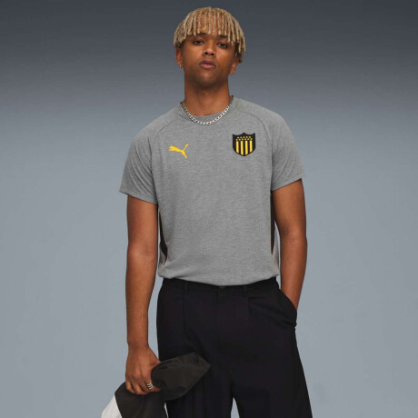 Remera Cap Evostripe Tee de Hombre Gris