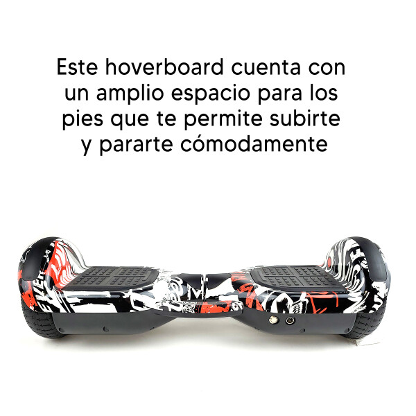 Combo De Skate Eléctrico 6.5" Con Luces Y Bluetooth + Asiento Para Hoverboard NEGRO