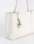 Shopper Cartera Shopper Con Charm - Blanco Crudo