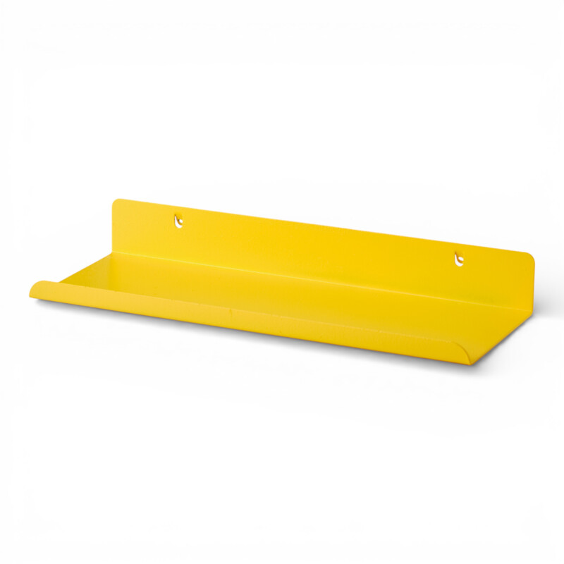 Estante organizador grande con borde para panel perforado pegboard metálico Amarillo