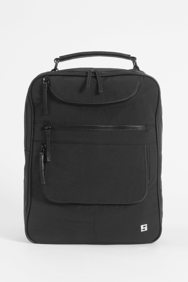 Mochila porta laptop cierres negro