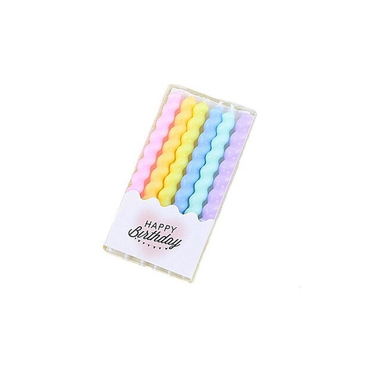 Velas Torneadas Set X6 En Colores Pasteles 